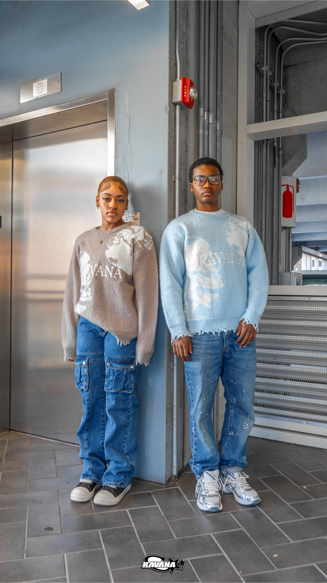 Gray and White Mohair Sweater