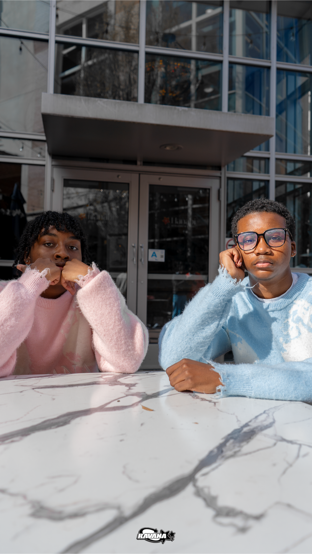 Pink and White Mohair Sweater